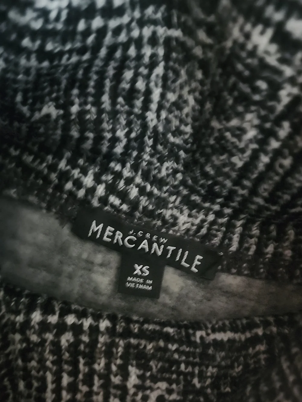 J. Crew Mercantile Funnel Neck Long Sleeved Black/Gray Sweater XS